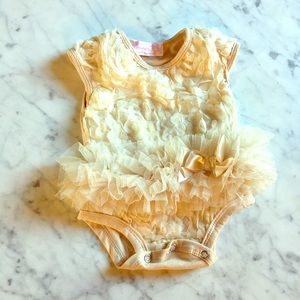 3 month girl Floral cream tutu one piece